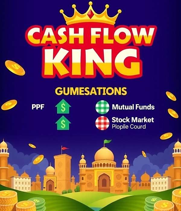 Cash Flow King Investment Features Cash Flow King game showing Indian investment options like PPF, mutual funds, and stock market