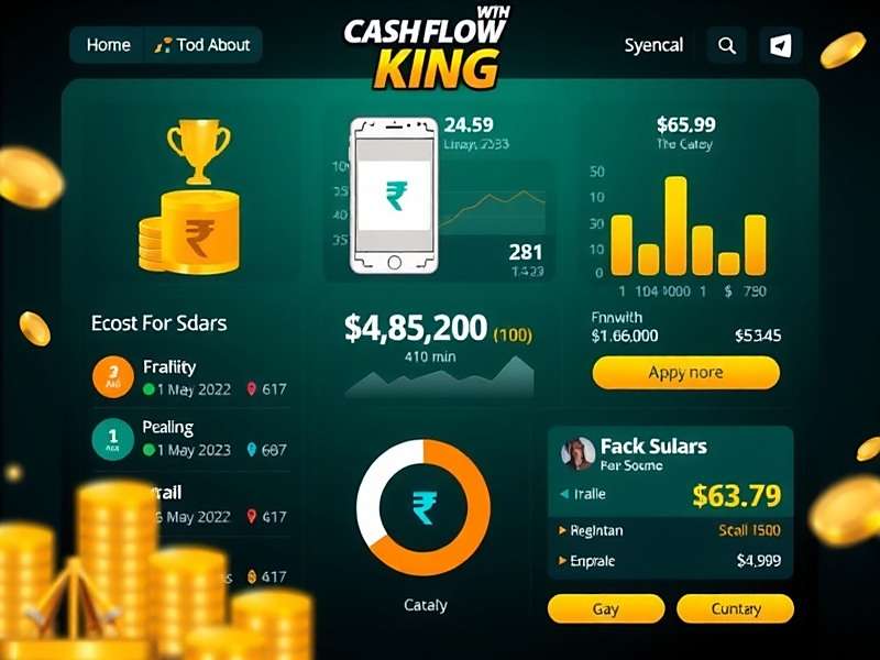 Cash Flow King game interface showing Indian financial dashboard with rupee currency